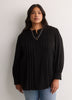 Pleated Buttoned-Down Slight Swing Blouse