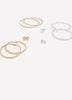Silver and Golden Medium Hoops and Stud Earrings, Set of 6