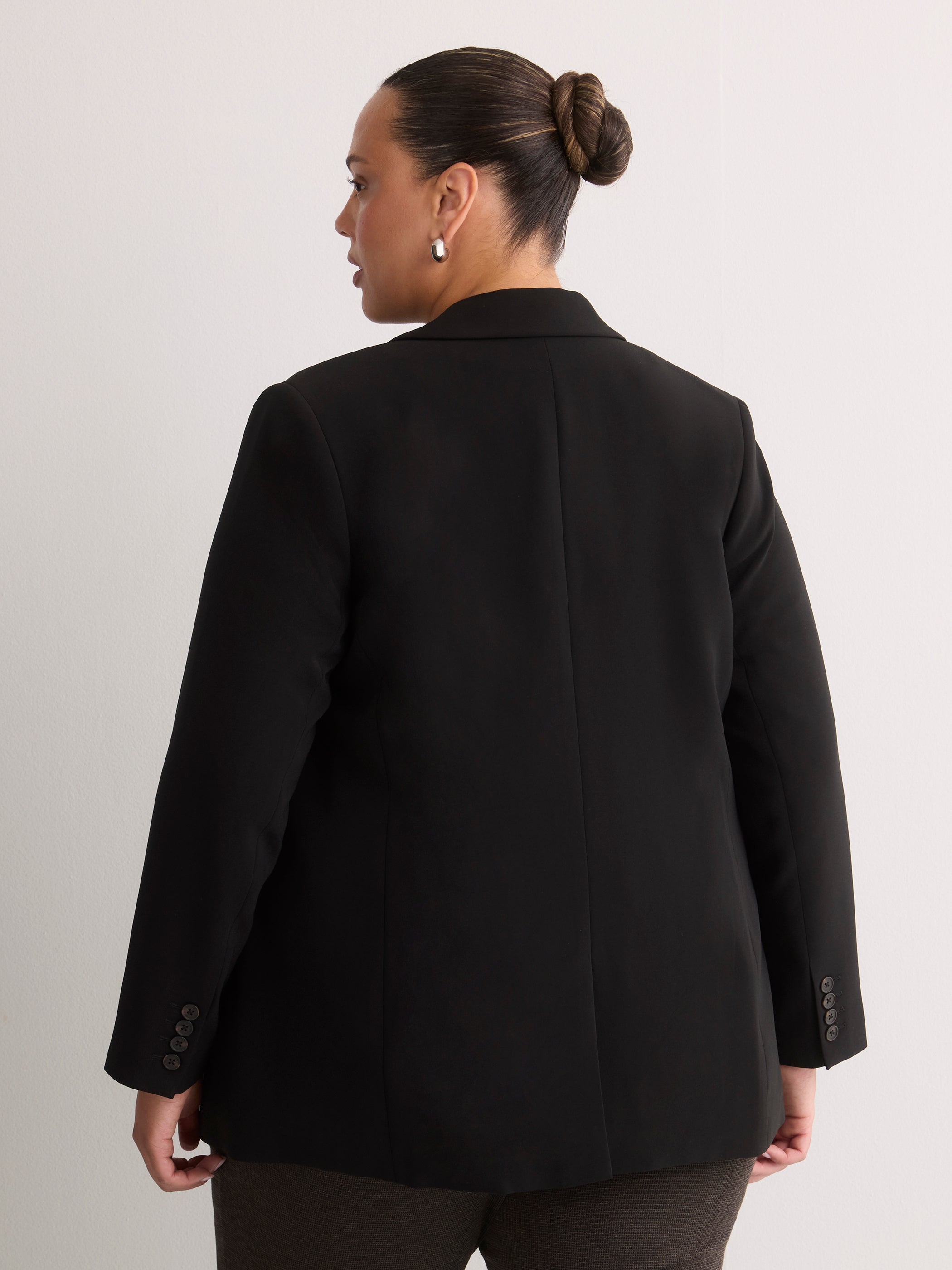 Black Double-Breasted City Blazer