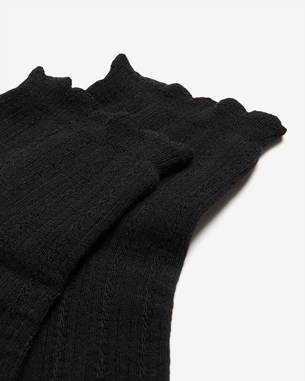 Chaussettes courtes texturées à rebord festonné