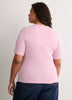 Lace V-Neck Rib Knit Tee