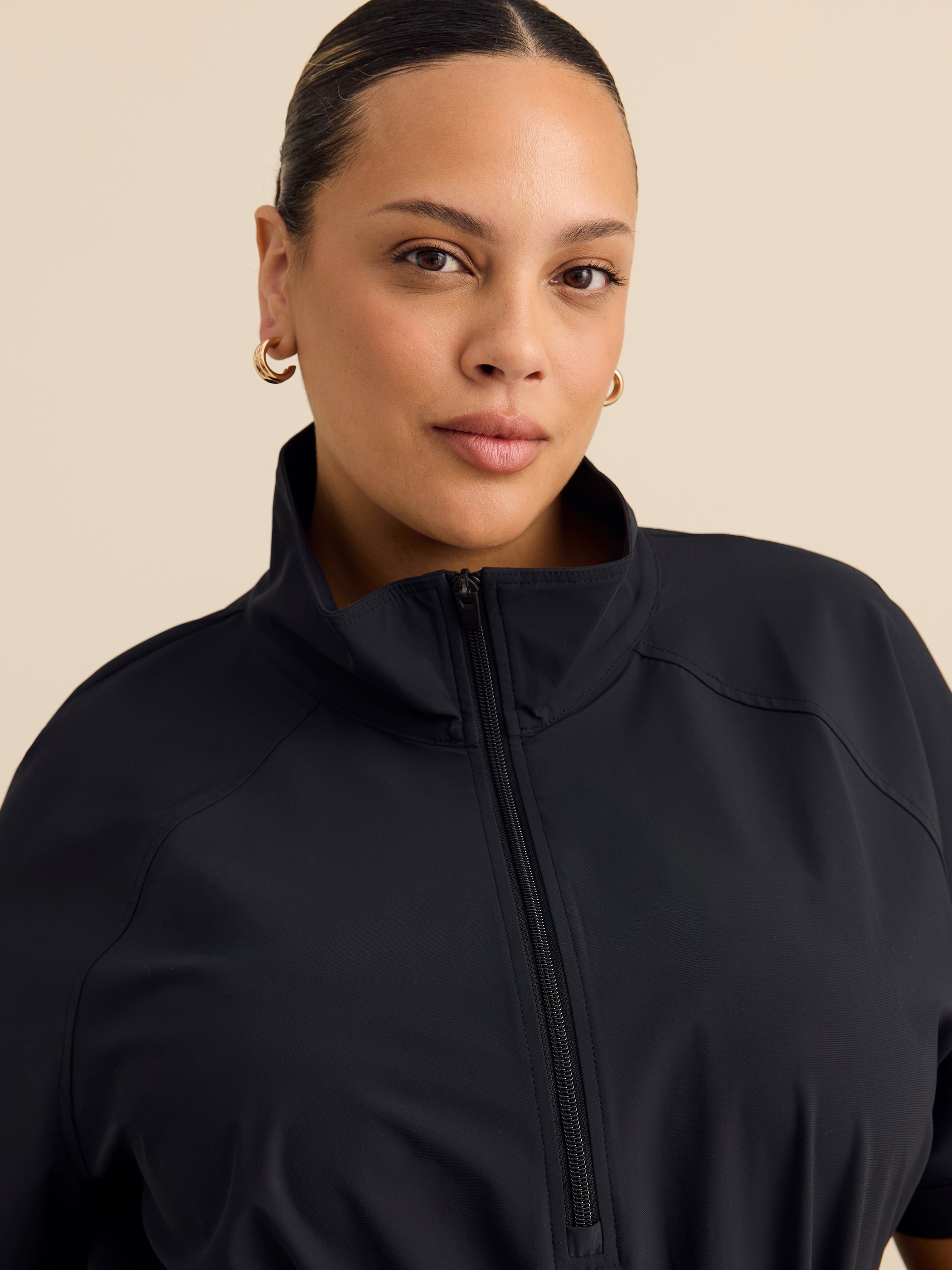 Knit Dress with Short Raglan Sleeves - ActiveZone