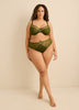 Green Lace Cheeky Brief with Microfibre at Front - Déesse Collection