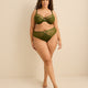 Green Lace Cheeky Brief with Microfibre at Front - Déesse Collection