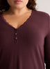 Responsible, Slight Swing Henley Rib Knit Top