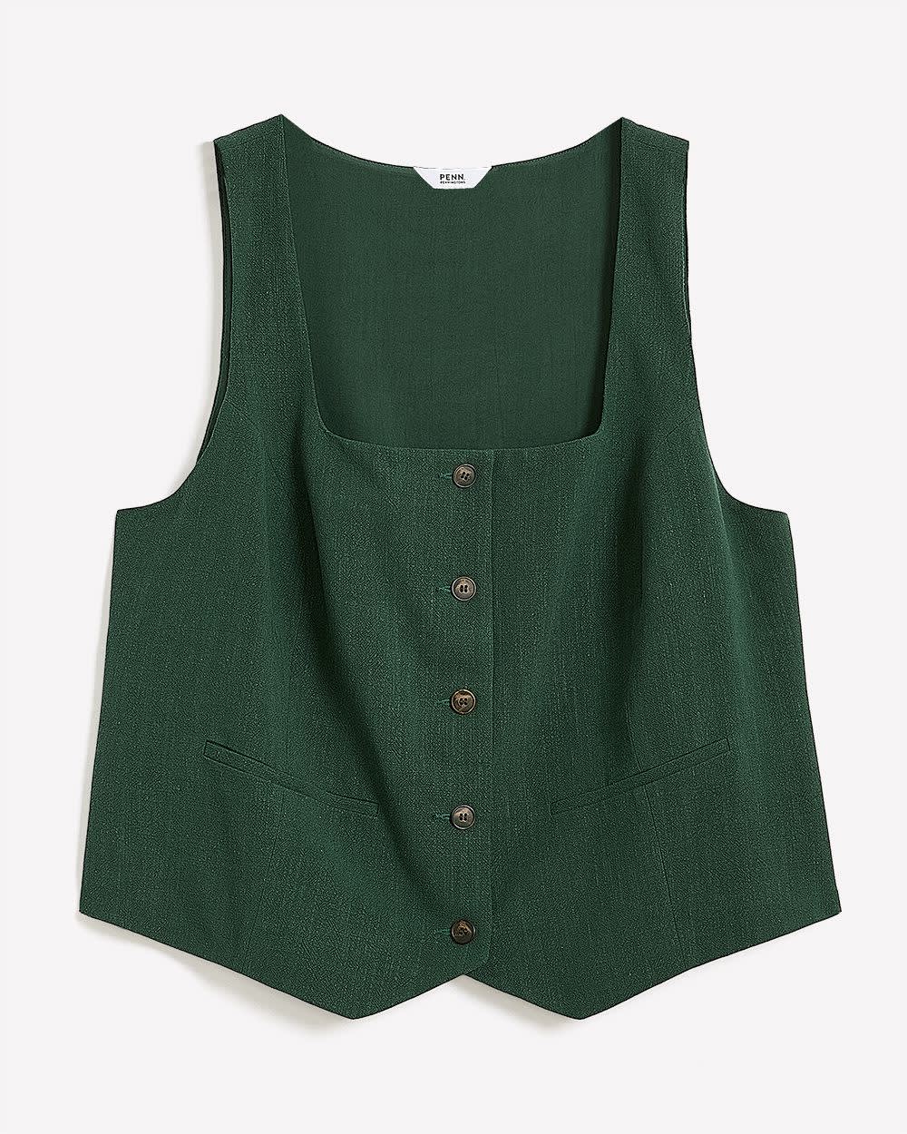 Veste sans manches ajustée à  encolure carrée