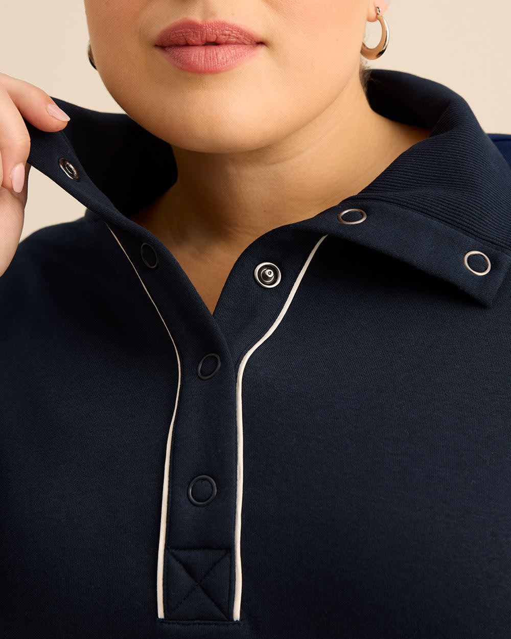 Mock-Neck Fleece Sweater