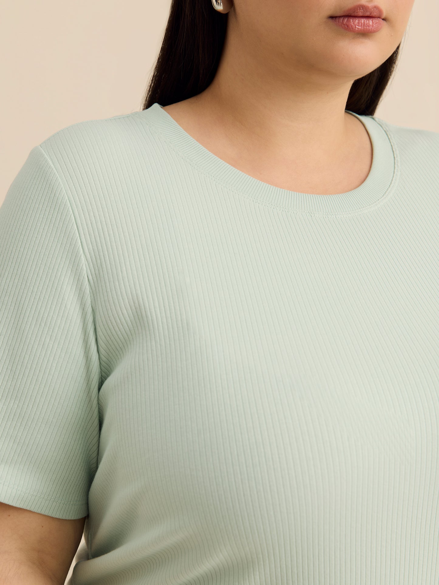 Curvy-Fit Crewneck Tee with Placement Print