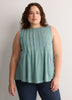 Sleeveless Swing Pintuck Knit Top