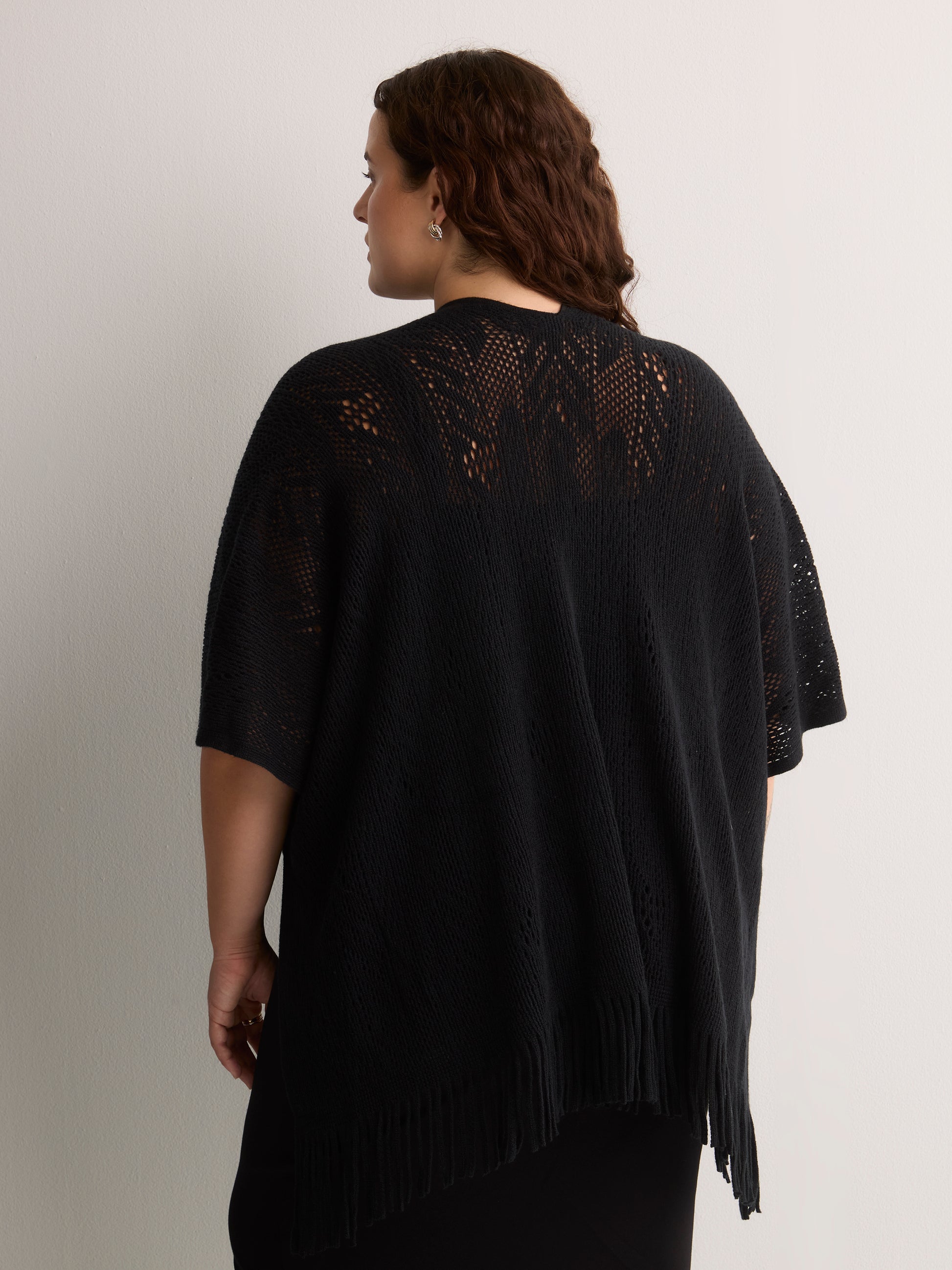 Mixed Pattern Knit Cape