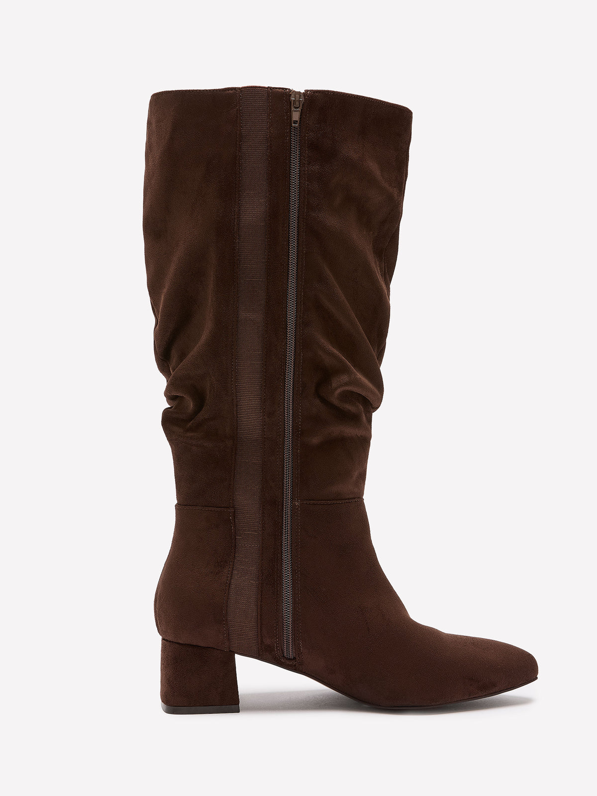 Extra Wide Width, Microsuede Mid-Heel Tall Slouchy Boot