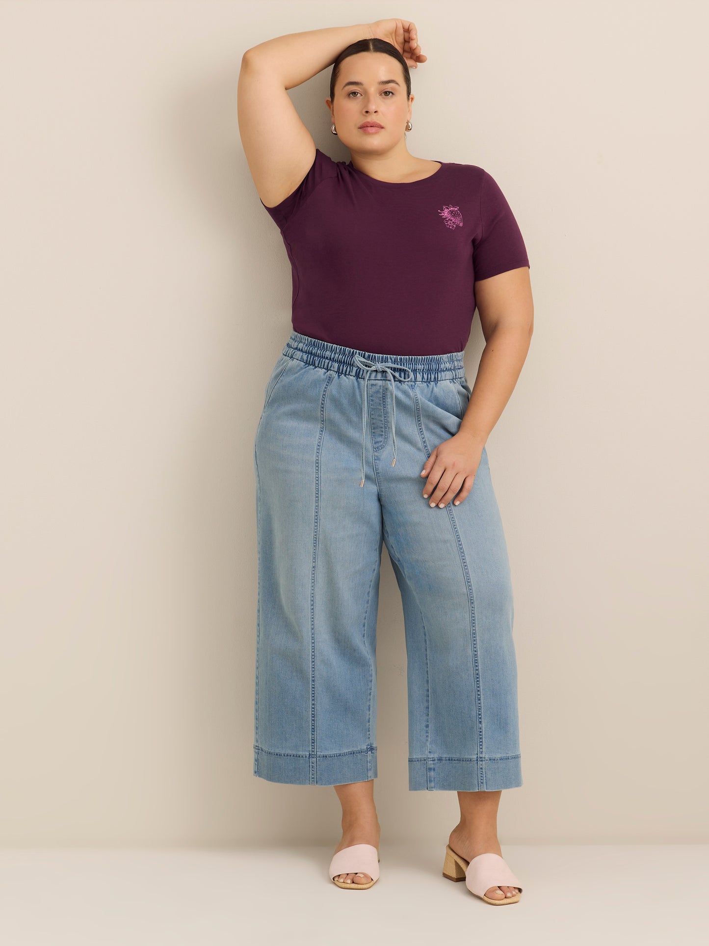 Jean court à jambe large et à taille mi-haute - d/C JEANS 