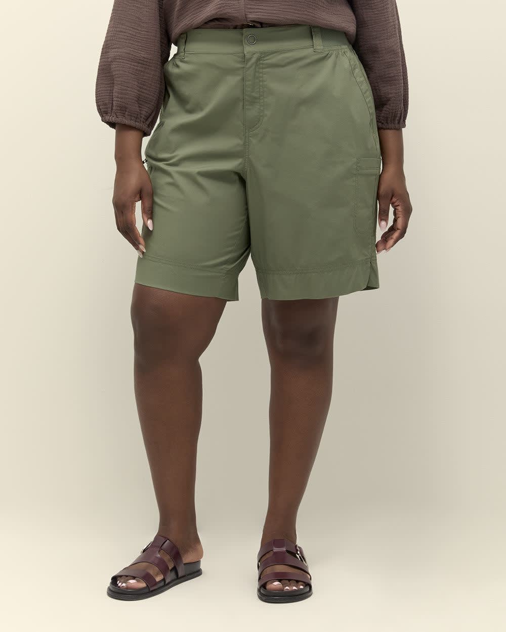 Bermuda en coton avec bande de taille côtelée