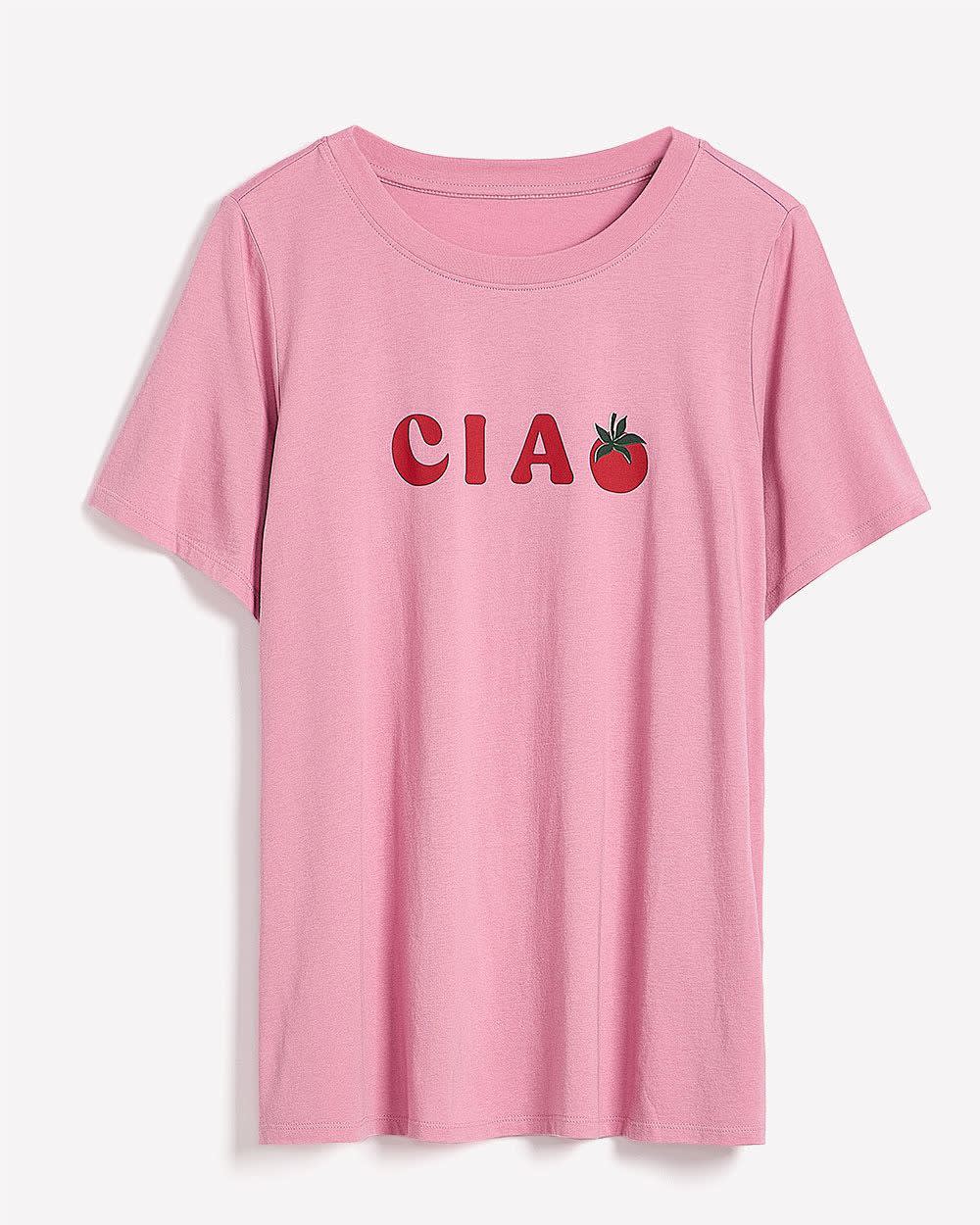 Crewneck Short-Sleeve Knit Top