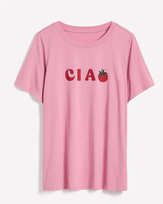 Crewneck Short-Sleeve Knit Top