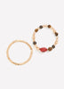 Multi-Bead Elastic Bracelets, Set of 2