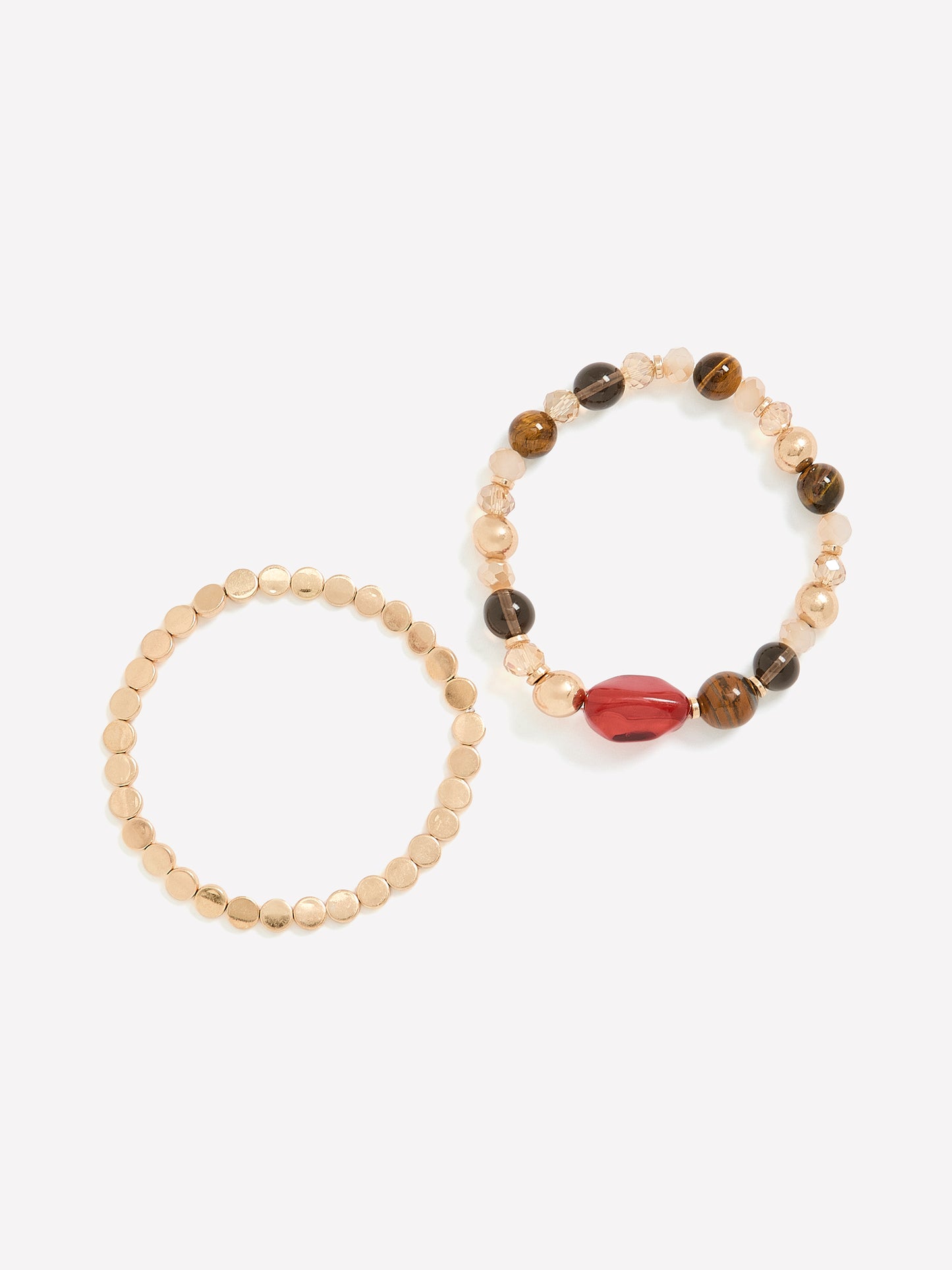 Multi-Bead Elastic Bracelets, Set of 2