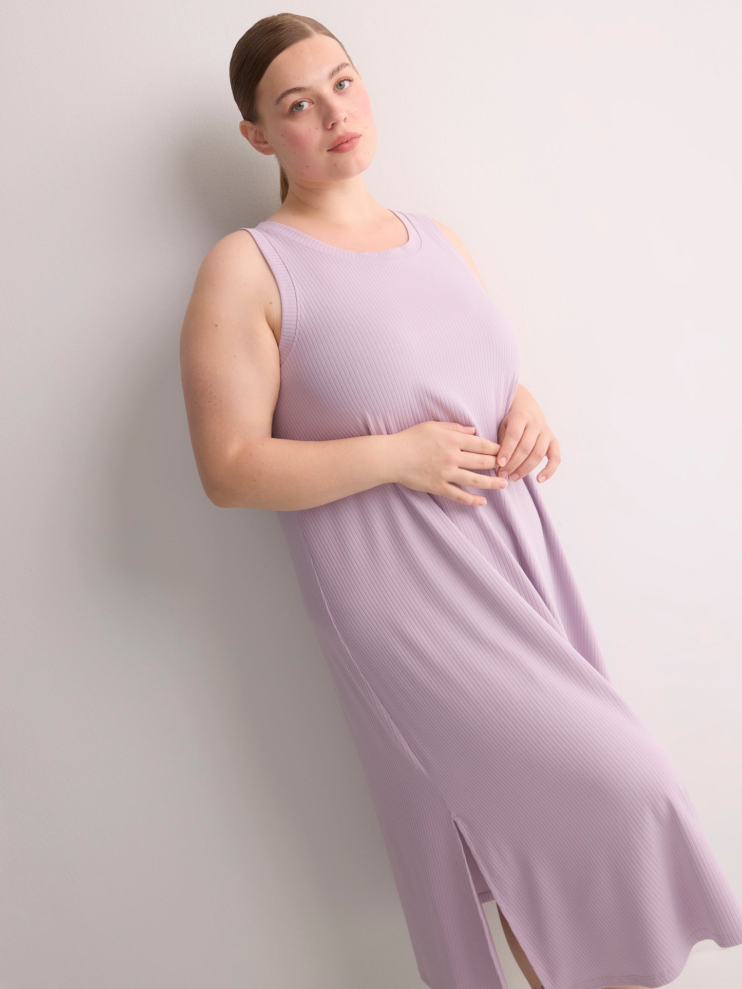 Sleeveless Long Rib Knit Sleepshirt - ti Voglio