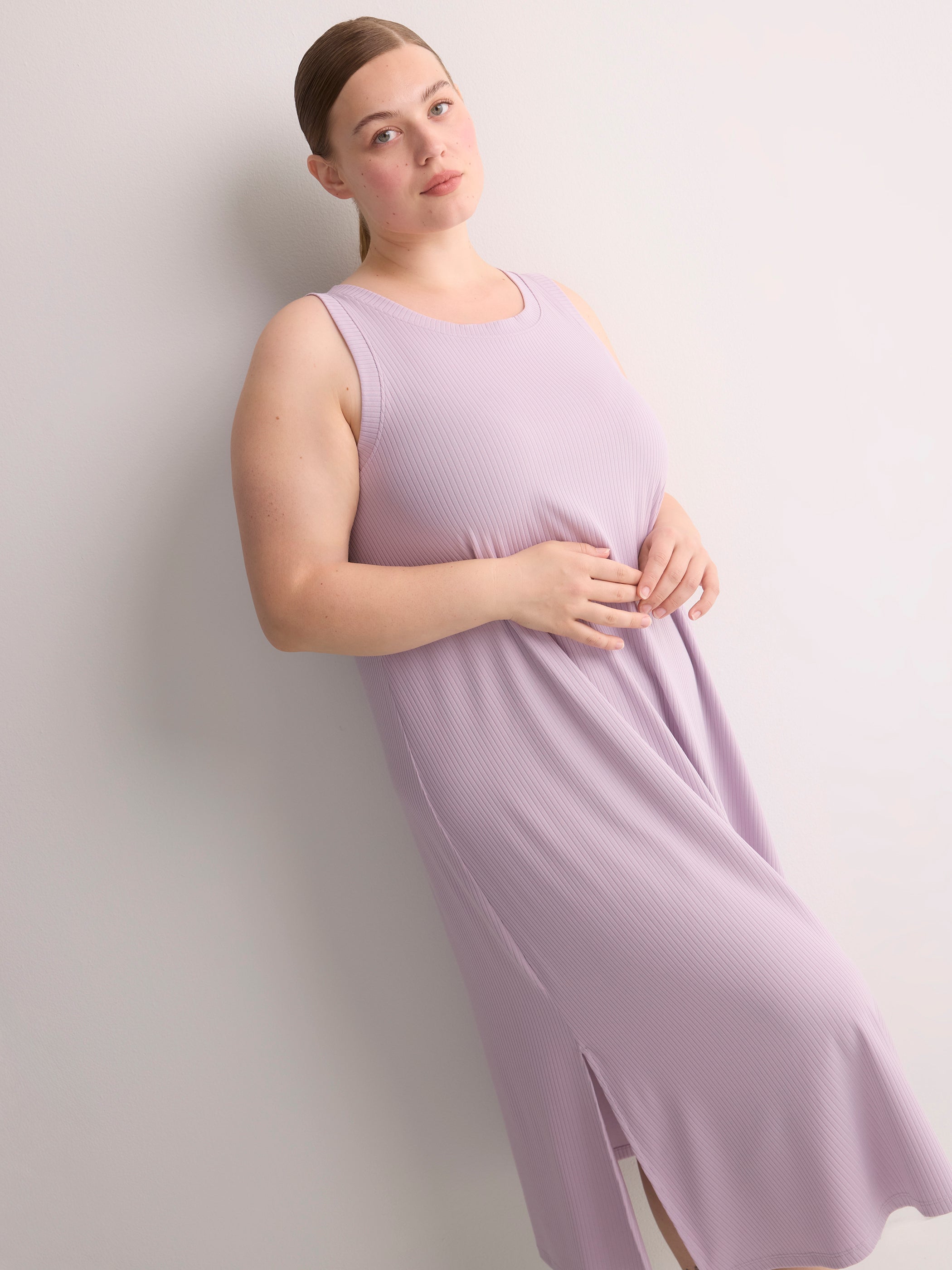Sleeveless Long Rib Knit Sleepshirt - ti Voglio