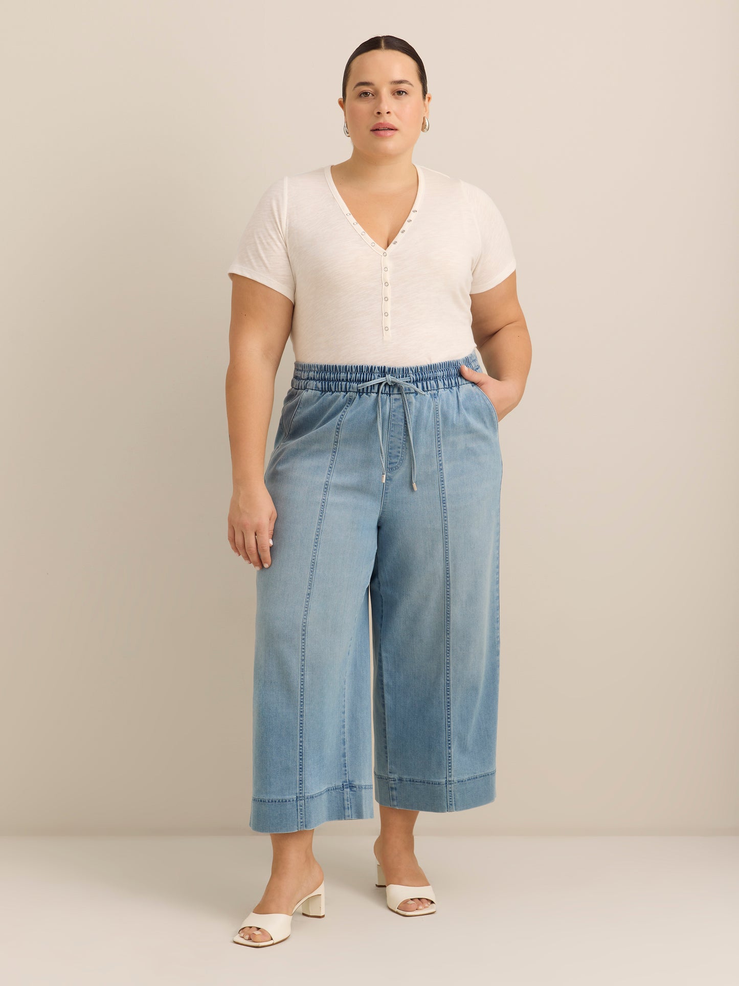 Short-Sleeve Henley T-Shirt with Snaps