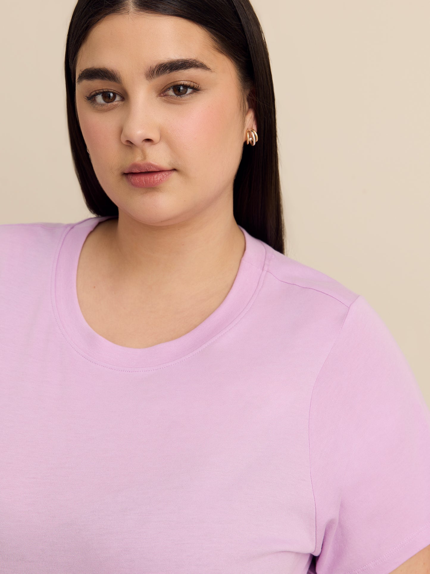 Crewneck Short-Sleeve Knit Top