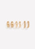 Assorted Small Golden Hoop Earrings, Set of 3