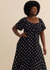 Sweetheart Neckline Midi Dress with Short Flutter Sleeves - Addition Elle