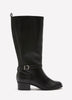 Botte haute en faux cuir Diona avec harnais à la cheville, pied large