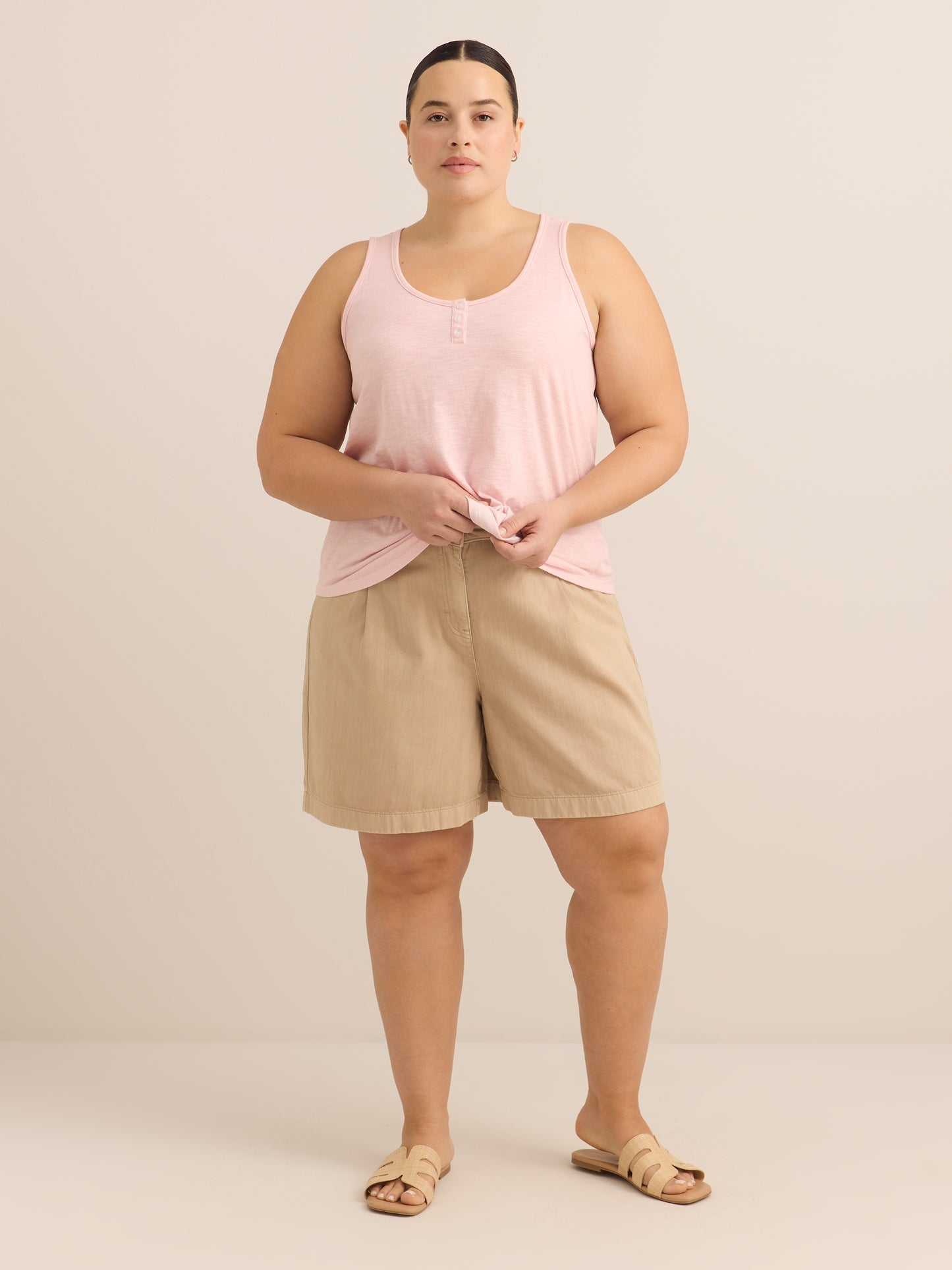 Straight Henley Tank Top