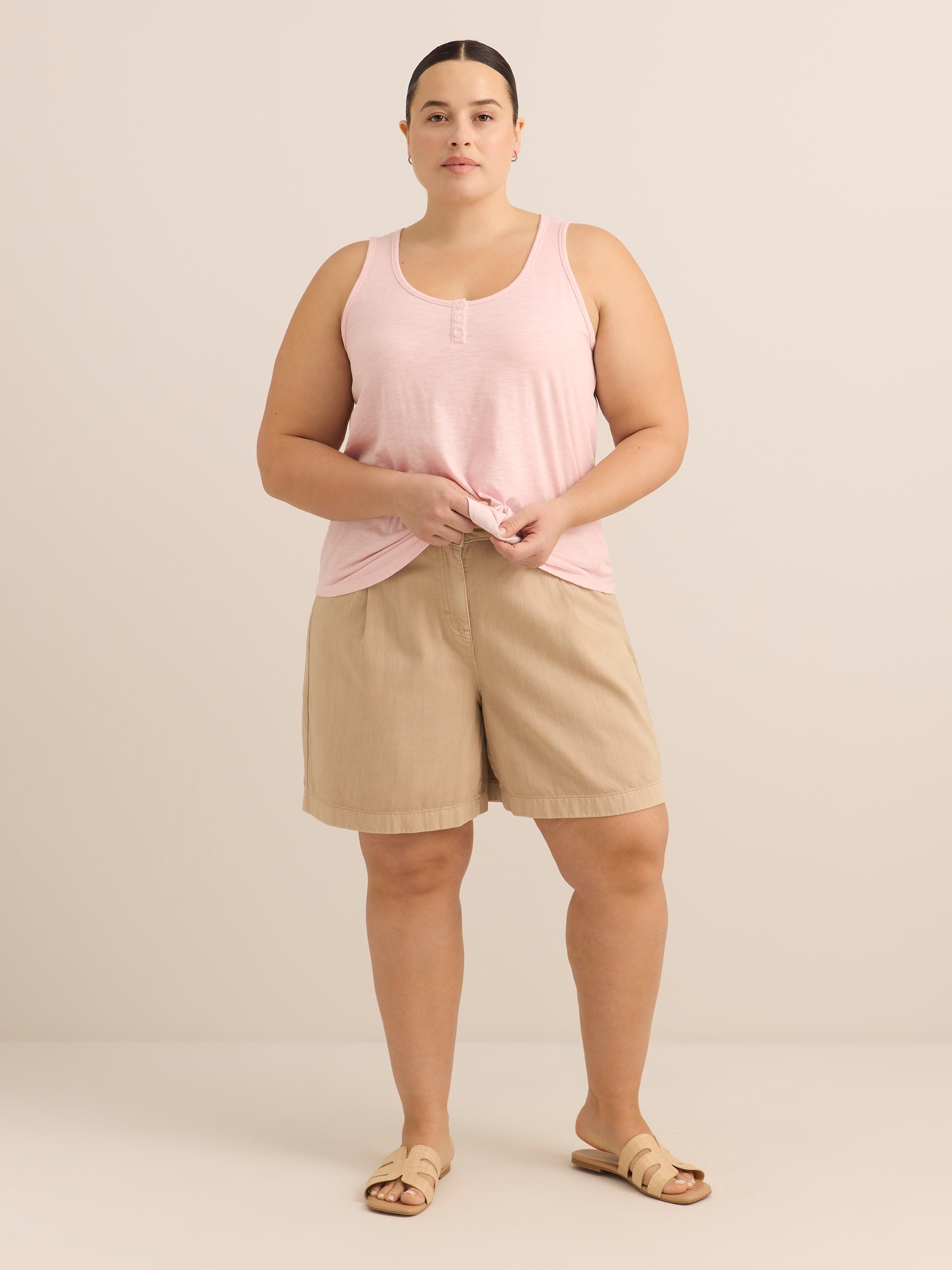 Straight Henley Tank Top