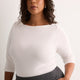 Fitted 3/4-Sleeve Boat-Neck Ribbed Knit Baby Tee