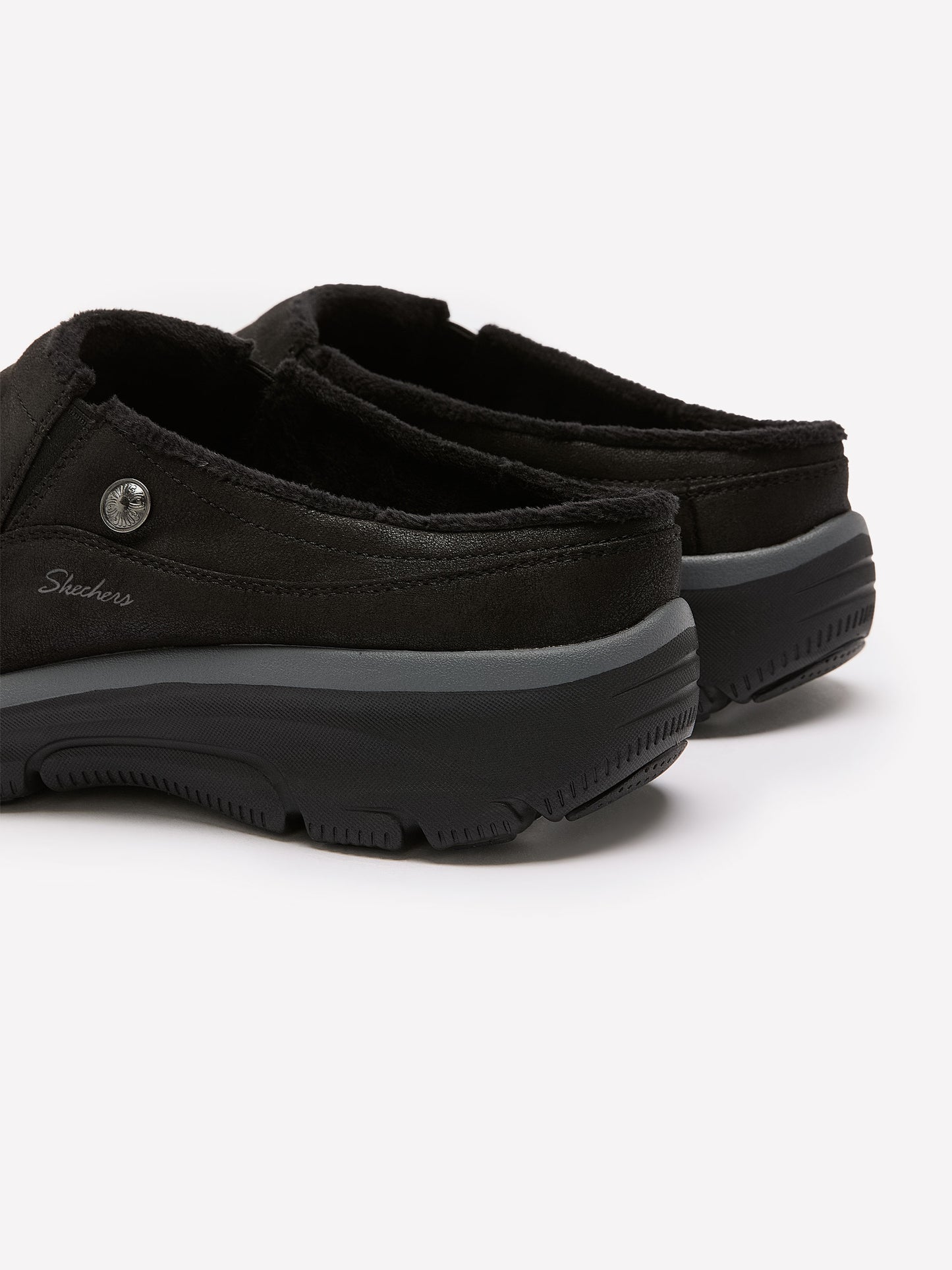 Wide Width, Easy Going Latte II Suede Mule - Skechers