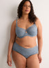 Full Blue Brief with Lace Waistband - Déesse