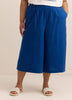 Linen Blend Cropped Wide-Leg Pant