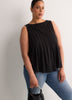 Sleeveless Swing Pintuck Knit Top