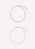 Golden Anklets with Pearls, Set of 2