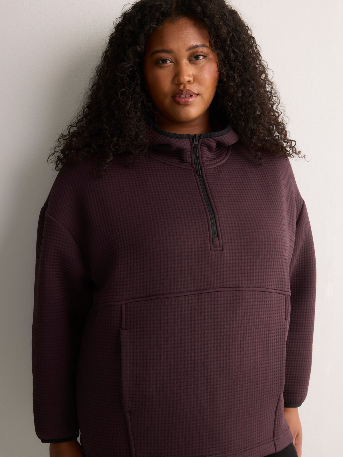 Cloud Waffle Hooded Half-Zip Sweatshirt - Active Zone