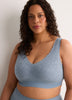 Blue Wireless Padded Scalloped Lace Bra - ti Voglio