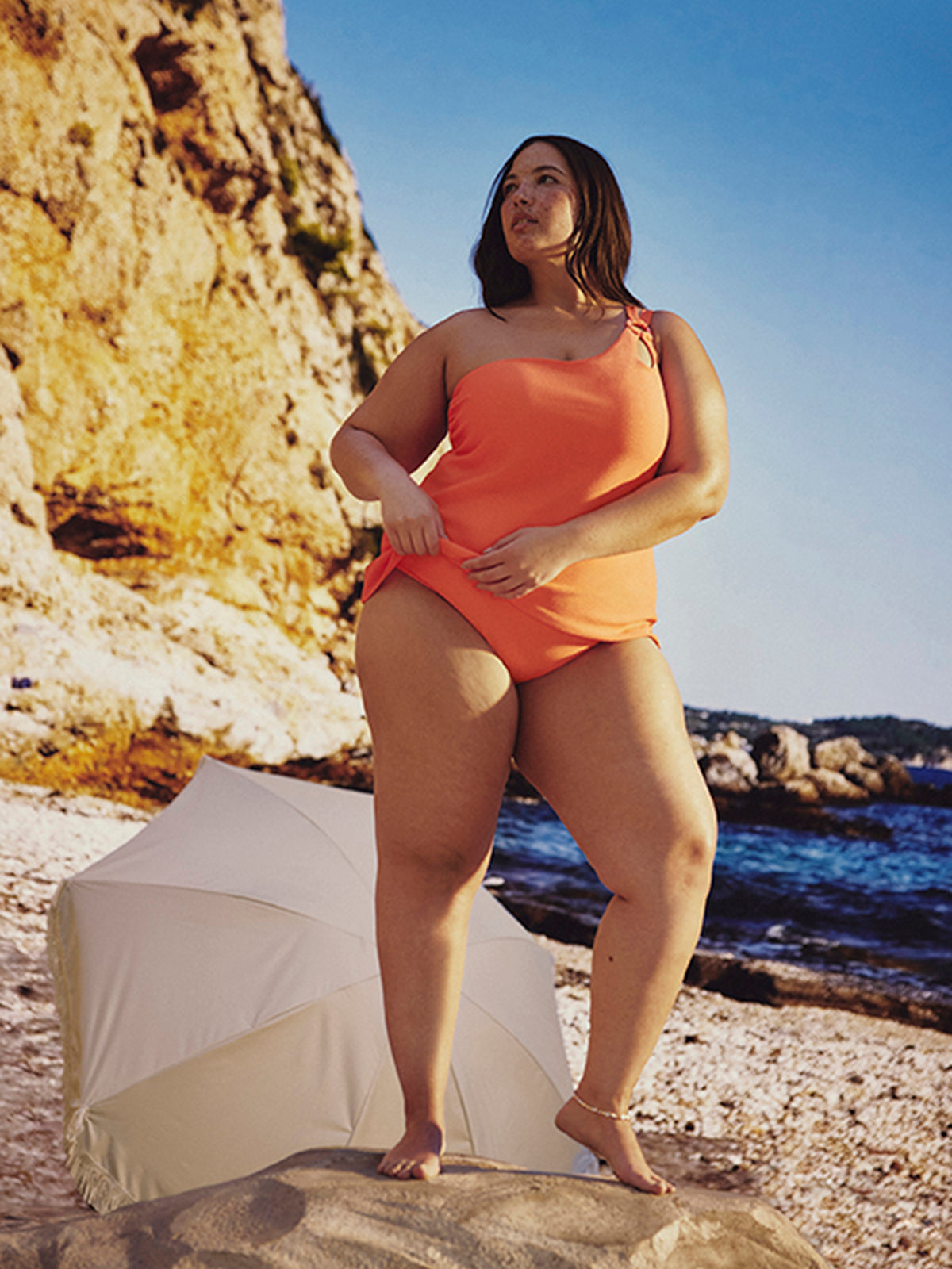 Honeycomb Textured Tankini Top with Convertible Straps