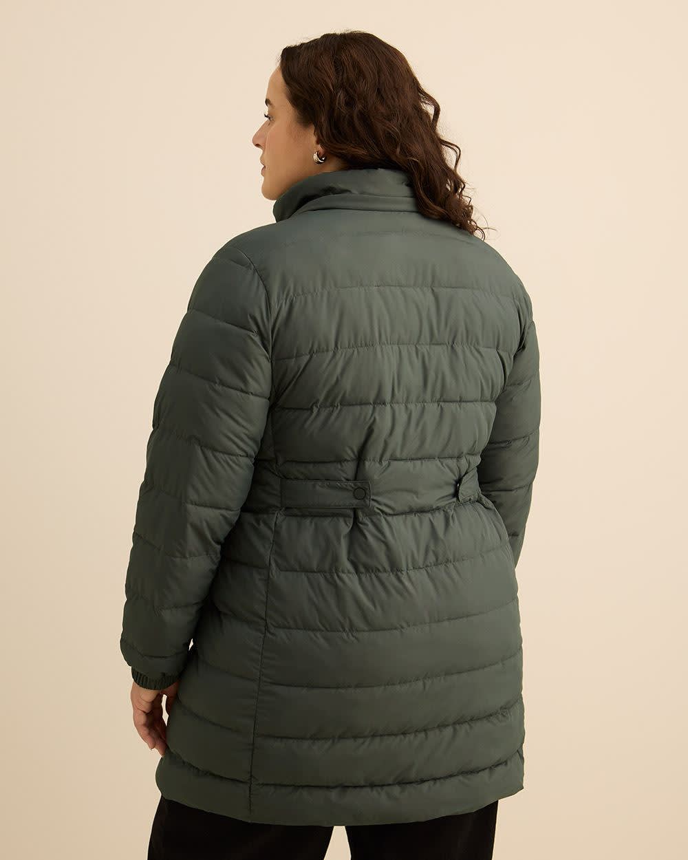Manteau long compressible avec capuche détachable