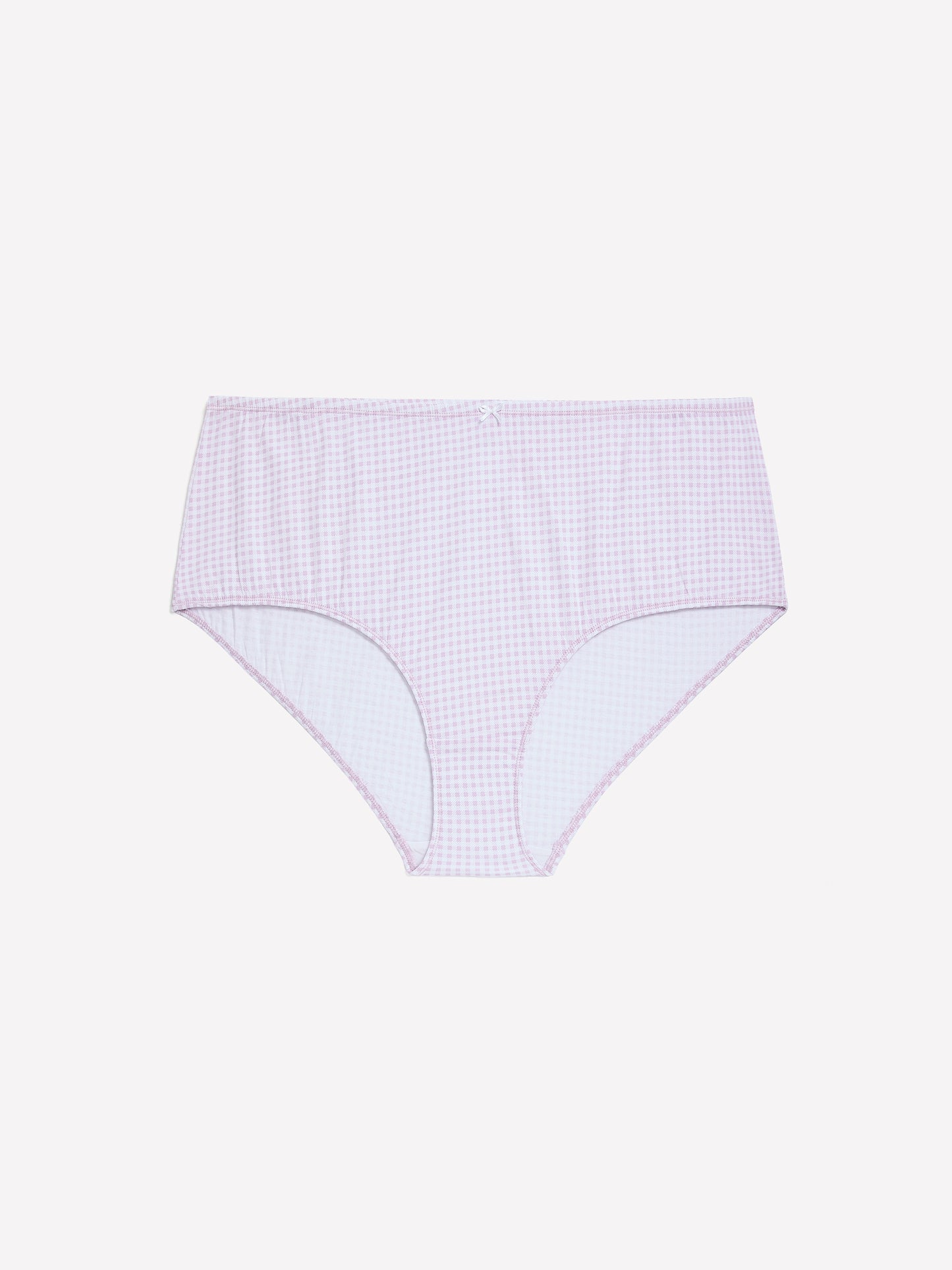 Lavender Gingham Cotton Full Brief - ti Voglio