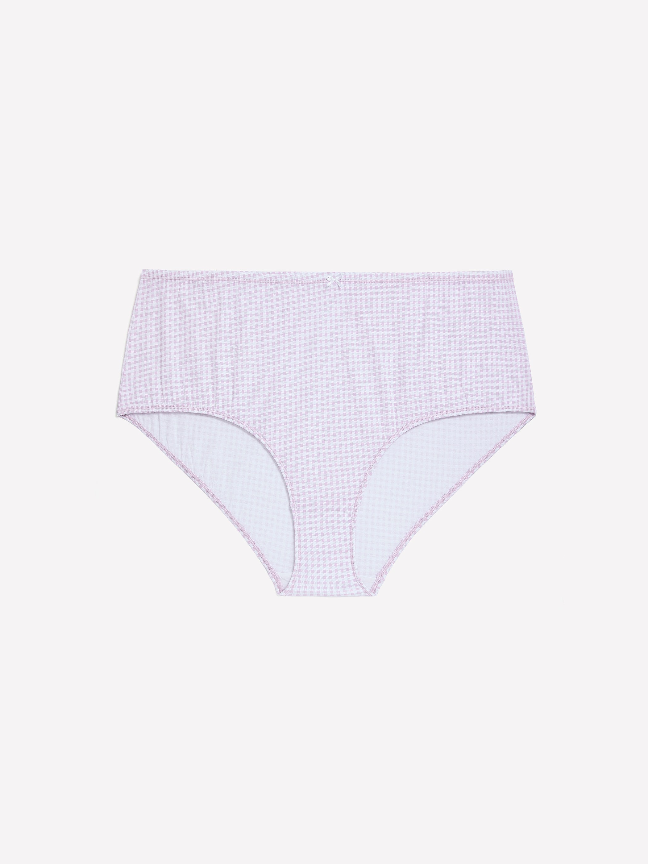 Lavender Gingham Cotton Full Brief - ti Voglio