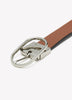 Reversible Faux-Leather Belt with Oval Buckle