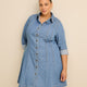 Denim Long Sleeve Shirt Dress