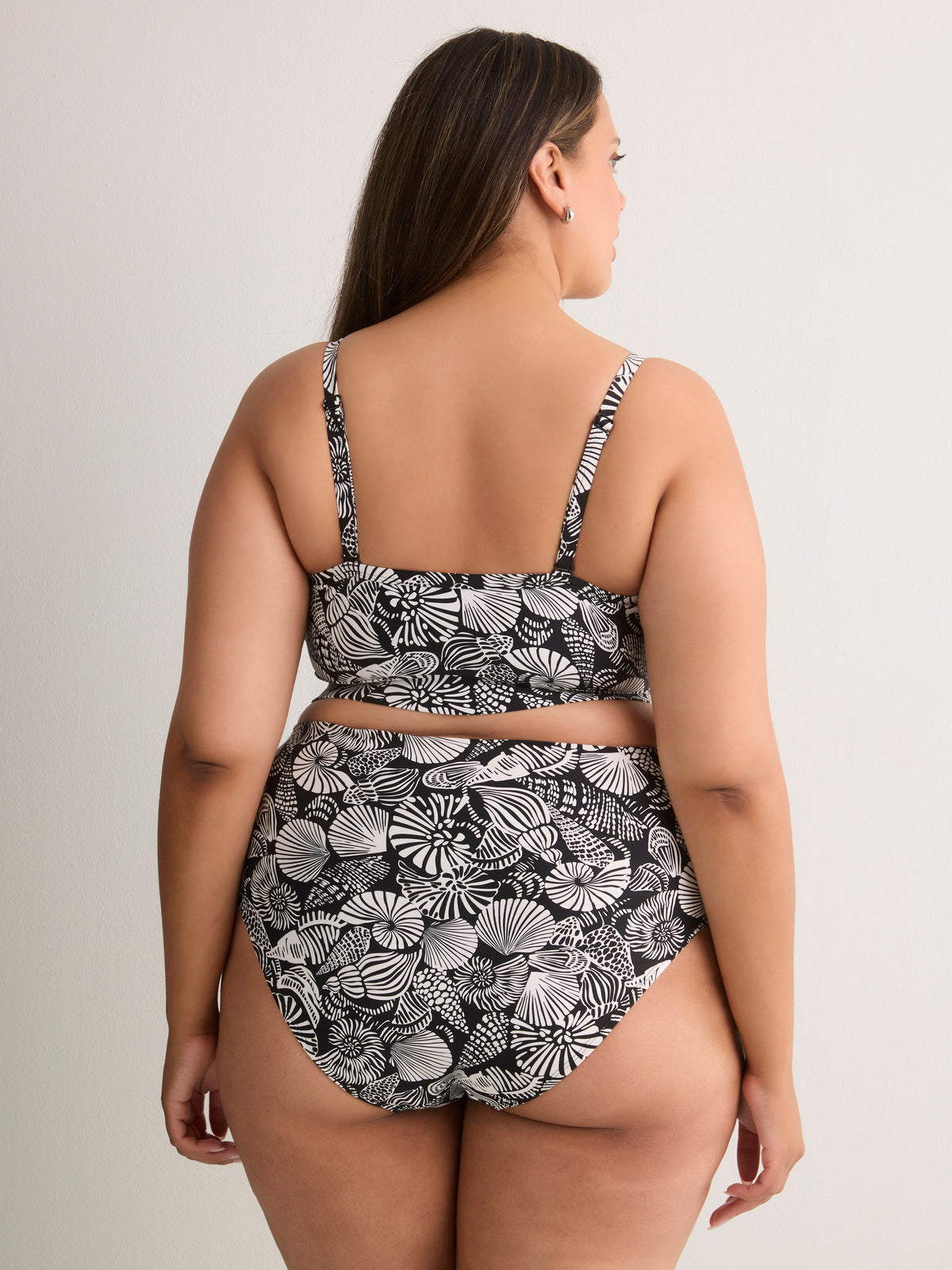 Black Seashell Bikini Crop Top