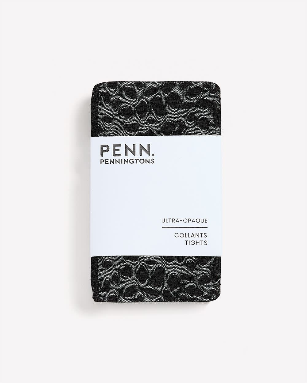 Black Fashion Tights with Cheetah Pattern