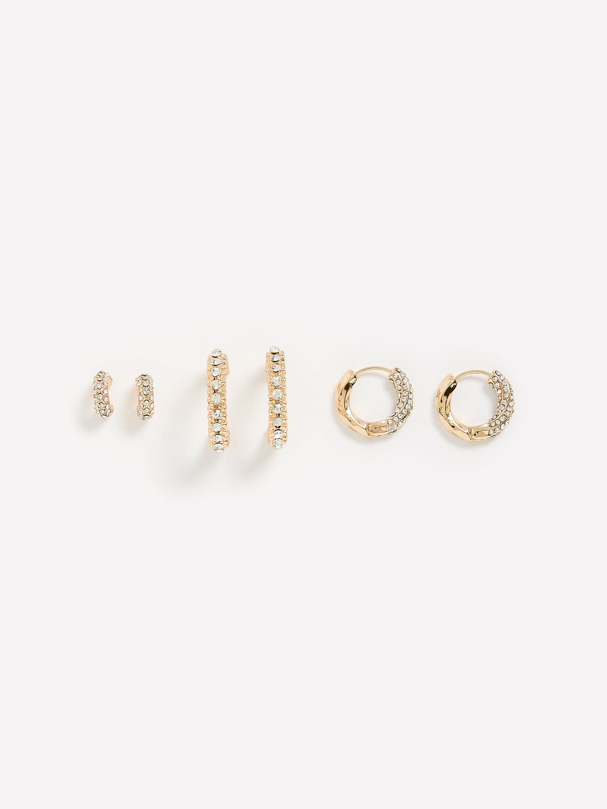 Assorted Small Glitz Hoop Earrings, Set of 3