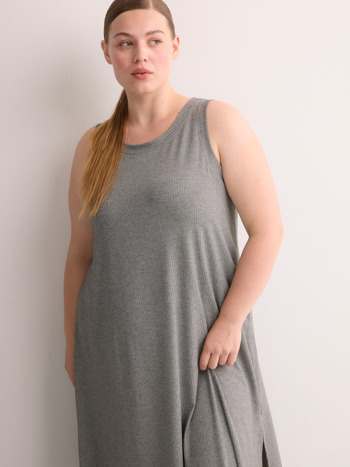 Sleeveless Long Rib Knit Sleepshirt - ti Voglio