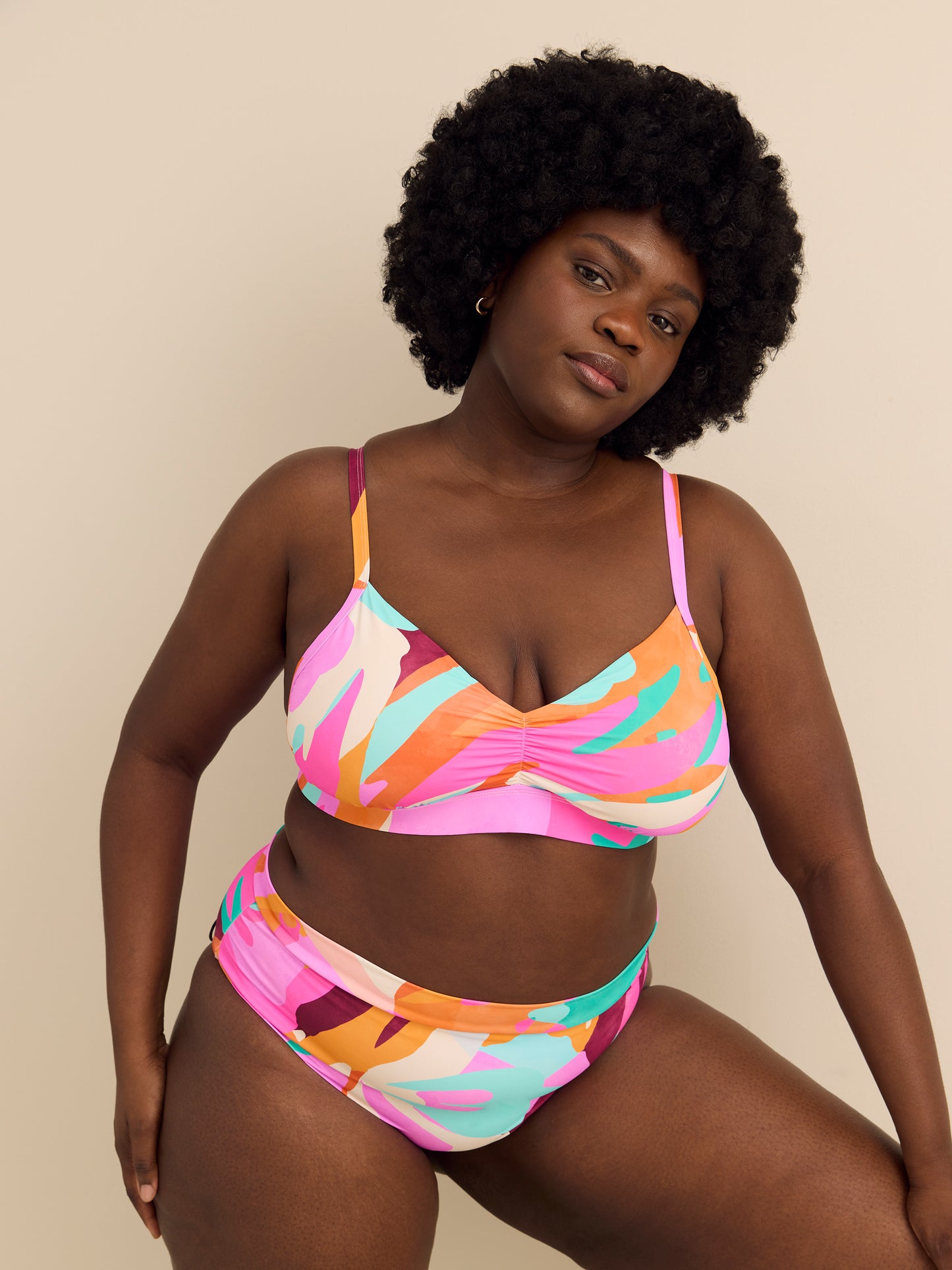 Drew Printed Fixed Triangle Bikini Top - Body Glove