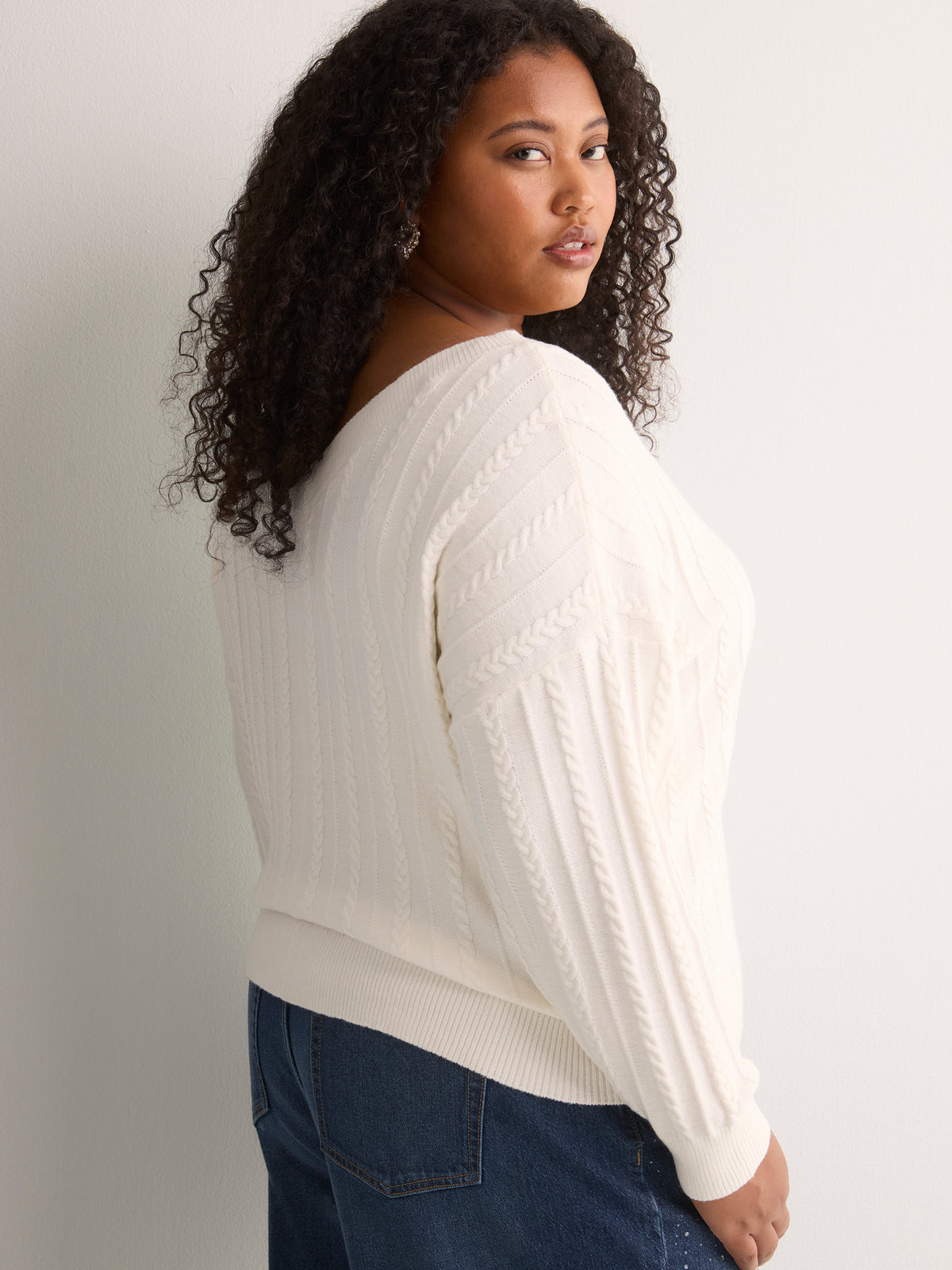 Short Wide V-Neck Sweater